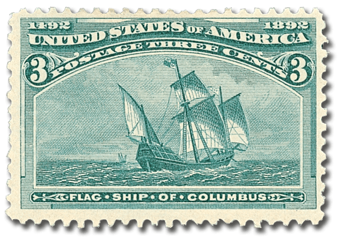 #232 - 1893 3c Flagship of Columbus, Green