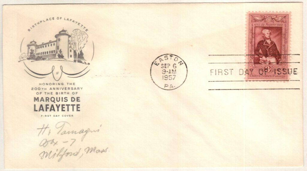 1957 3¢ Marquis de Lafayette Classic First Day Cover