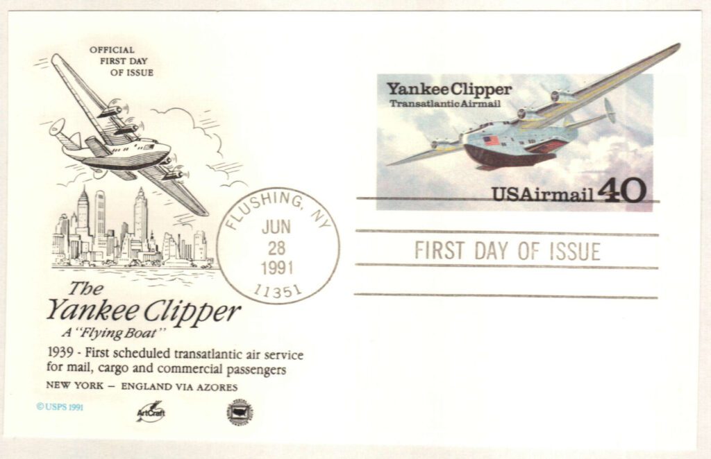 #UXC25 - 1991 40c Air Mail Postal Card,Yankee Clipper