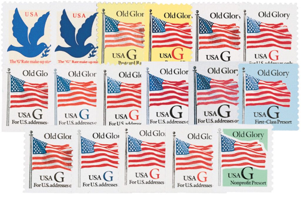 #2877-93 - 1994 G-rate Series, set of 17 stamps