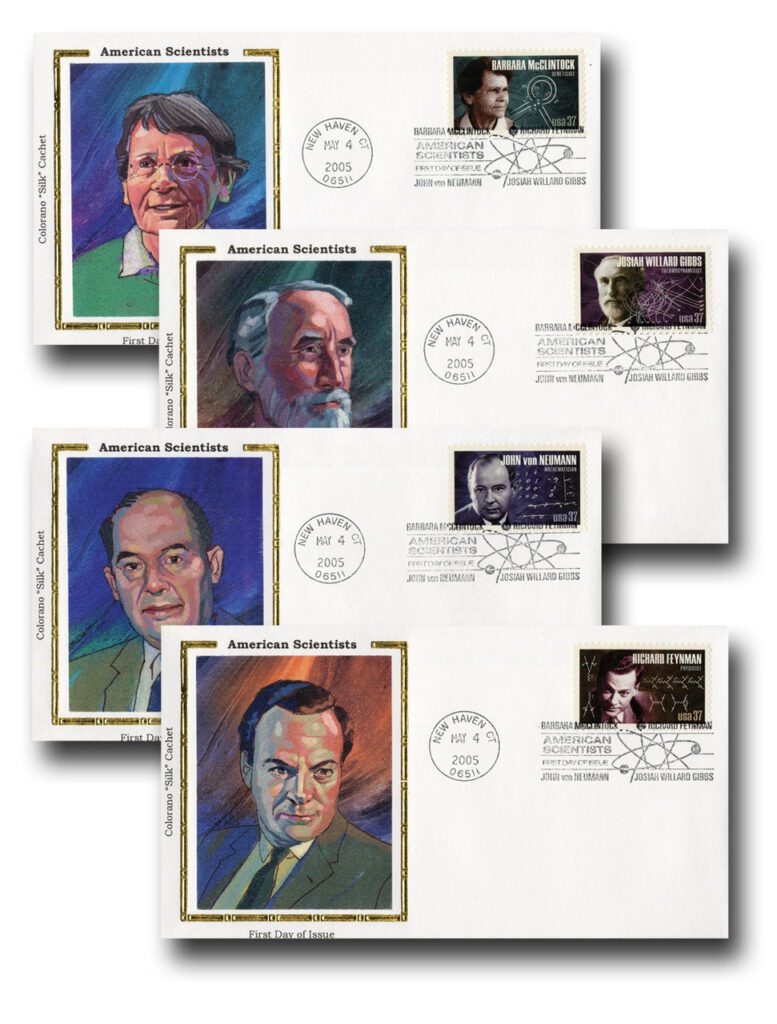 #3906-09 - 2005 37c American Scientists Colorano Silk Cachet First Day Cover Set