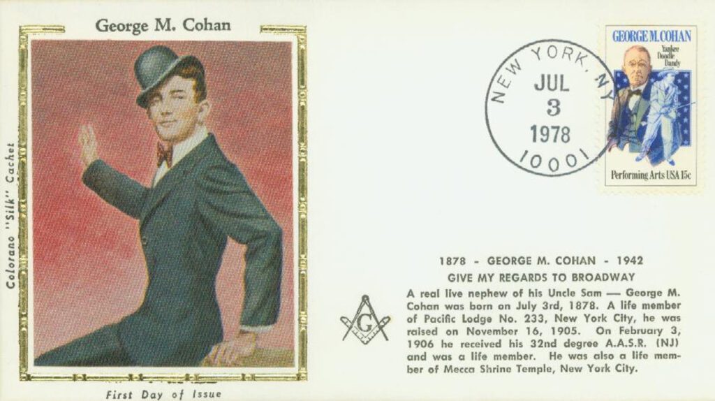 #1756 - 1978 15c Performing Arts: George M. Cohan Colorano Silk Cachet First Day Cover