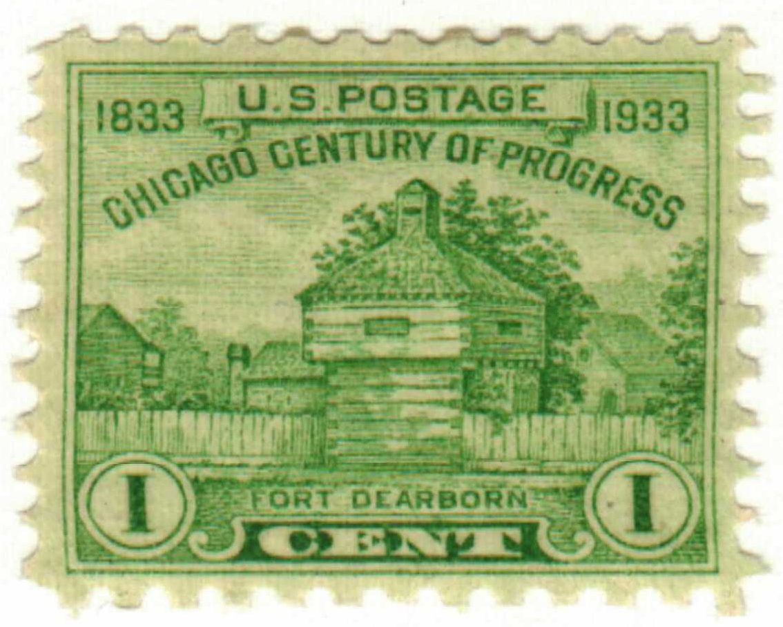 1933 1¢ Restoration of Fort Dearborn