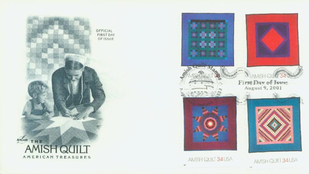#3524-27 - 2001 34c Amish Quilts Classic First Day Cover