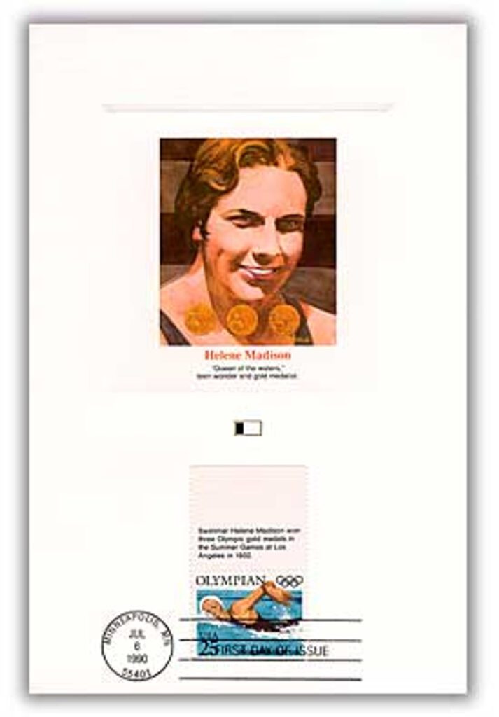 #2500 - 1990 25c Olympians: Helene Madison Fleetwood First Day Proofcard