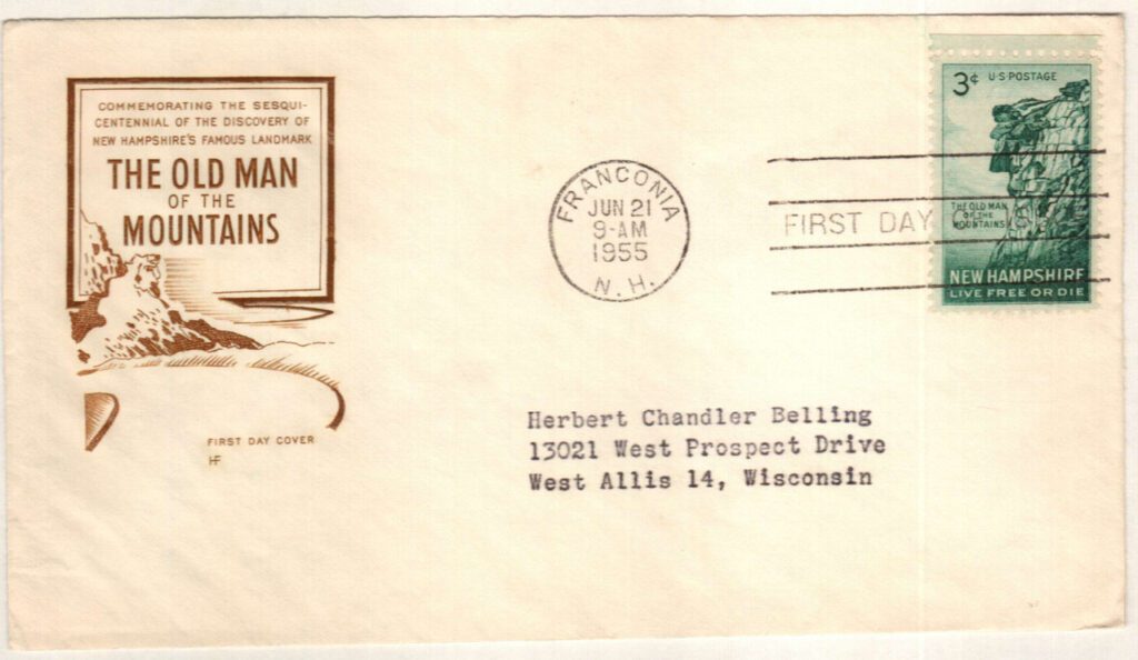 1955 3¢ New Hampshire Classic First Day Cover