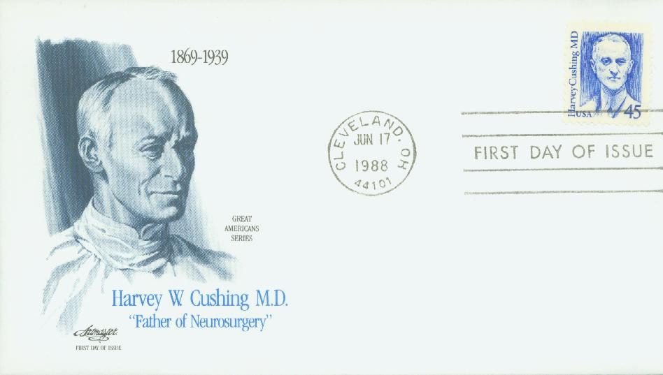 #2188
1988 45c Great Americans Series: Harvey Cushing, M.D. Classic First Day Cover