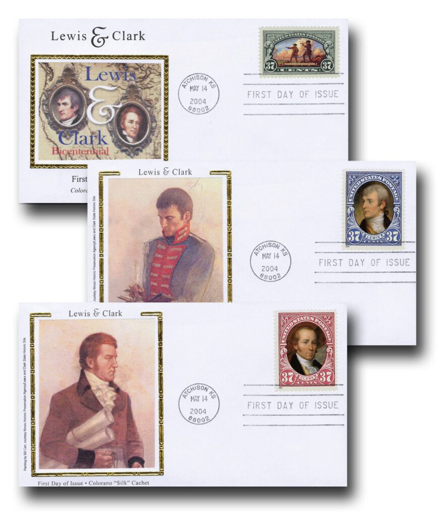 2004 37¢ Lewis & Clark Colorano Silk Cachet First Day Cover Set