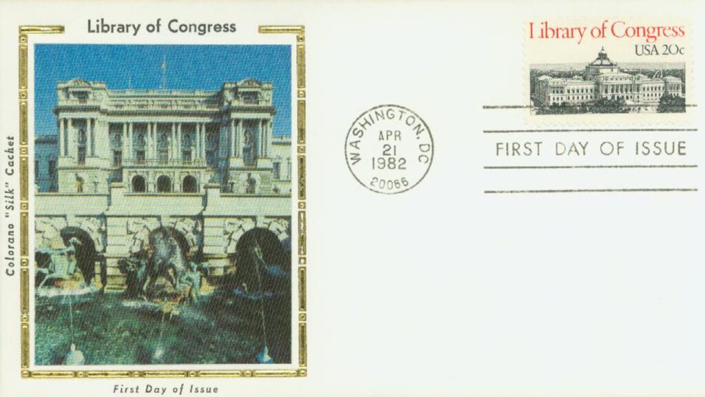 # 2004 - 1982 20c Library of Congress Colorano Silk First Day Cover