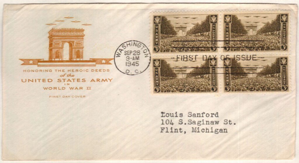 1945 3c US Armed Forces: Army Classic First Day Cover
