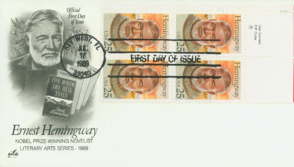 1989 25¢ Ernest Hemingway Classic First Day Cover