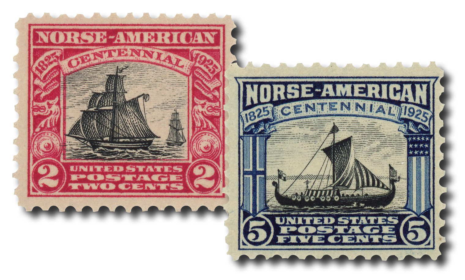 #620-21 - 1925 Norse-American Issues, Complete Set of 2 Stamps