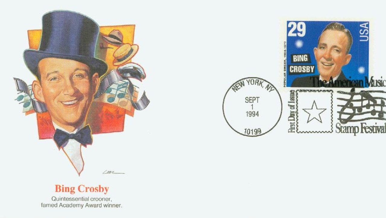 #2850 - 1994 29c Popular Singers: Bing Crosby Fleetwood First Day Cover