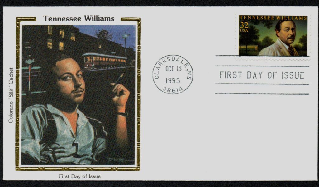 #3002 - 1995 32c Literary Arts: Tennessee Williams Colorano Silk Cachet First Day Cover