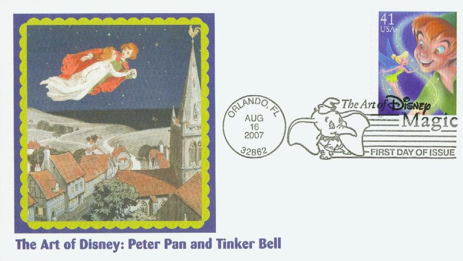 #4193 - 2007 41c The Art of Disney: Magic - Peter Pan & Tinker Bell Fleetwood First Day Cover