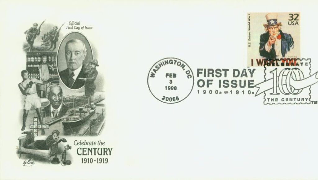 1998 32¢ Celebrate the Century - 1910s: U.S. Enters World War I Classic First Day Cover