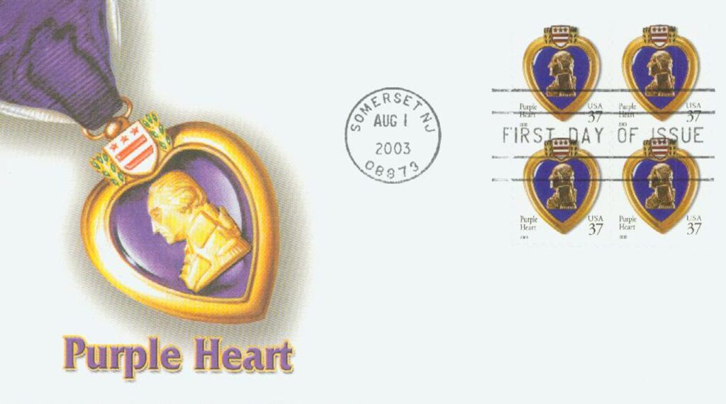 #3784 - 2003 37c Purple Heart, 11.25 x 10.75 perf Fleetwood First Day Cover