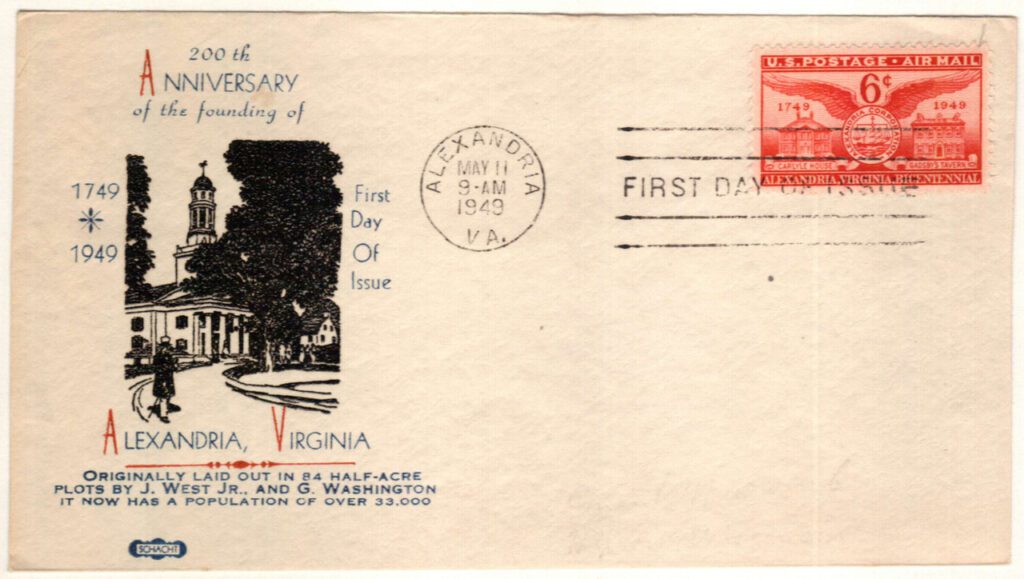#C40 - 1949 6c Airmail Alexandria, VA Classic First Day Cover
