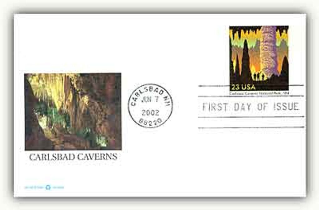 #UX381 - 2002 23c Carlsbad Caverns Fleetwood First Day Postal Card