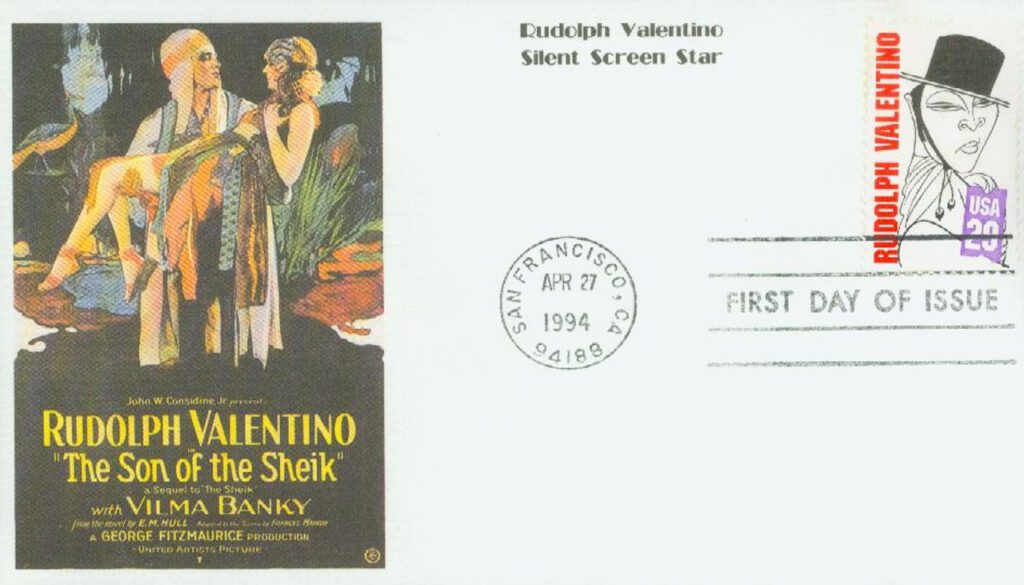 #2819 - 1994 29c Silent Screen Stars: Rudolph Valentino Mystic First Day Cover 