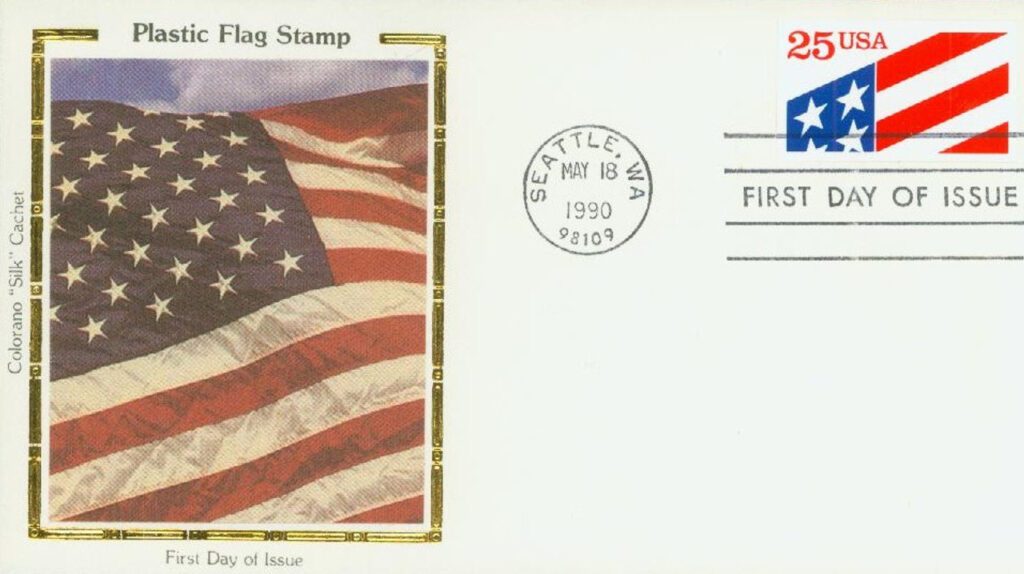 #2475 - 1990 25c Plastic Flag Colorano Silk Cachet First Day Cover