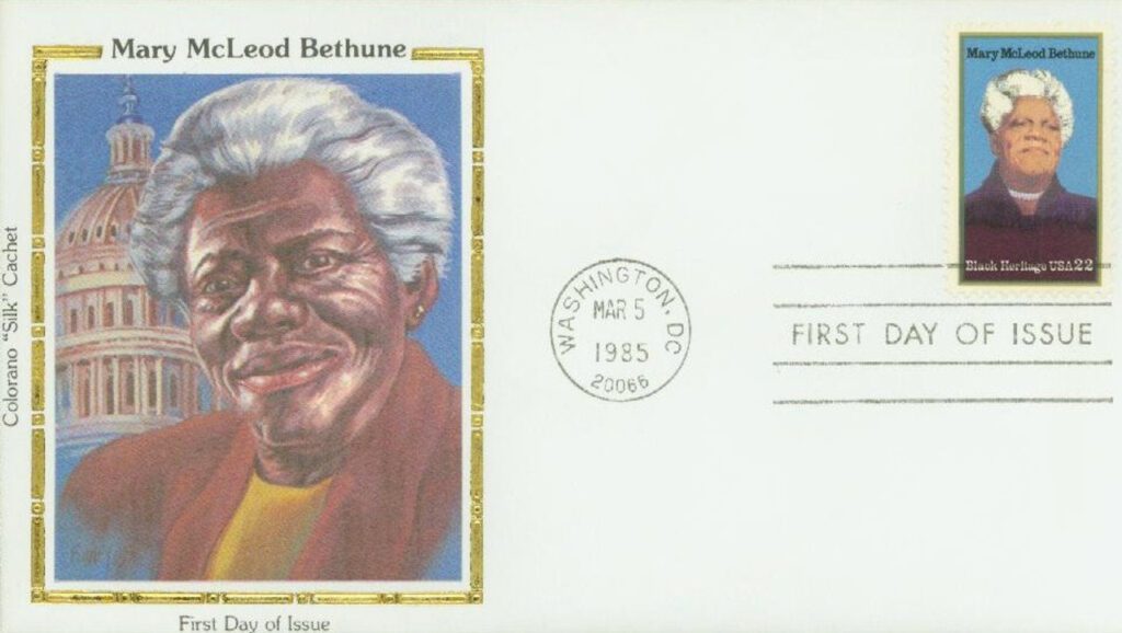 #2137 - 1985 22c Black Heritage: Mary McLeod Bethune Colorano Silk Cachet First Day Cover