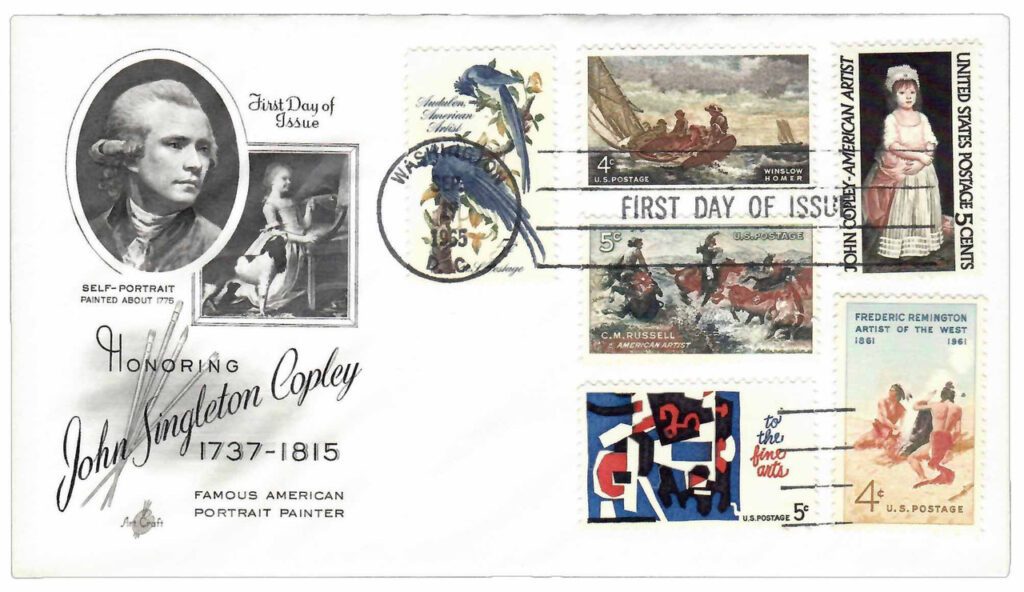 #1273 - 1965 5c John Singleton Copley Classic Combination First Day Cover