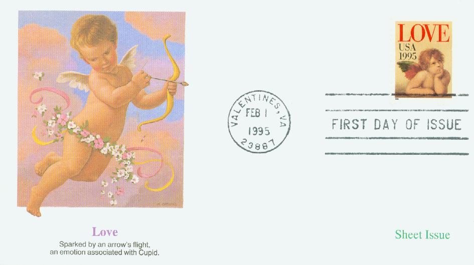 # 2948 - 1995 32c Love Series: Cherub Fleetwood First Day Cover
