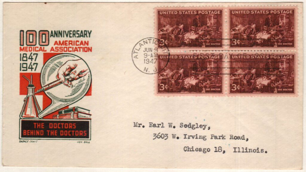 # 949 - 1947 3c The Doctor Classic First Day Cover