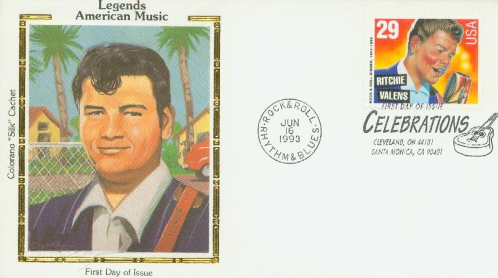 #2727 - 1993 29c Legends of American Music: Ritchie Valens Colorano Silk Cachet First Day Cover