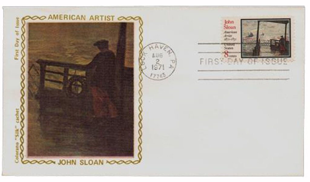 #1433 - 1971 8c John Sloan Colorano Silk Cachet First Day Cover