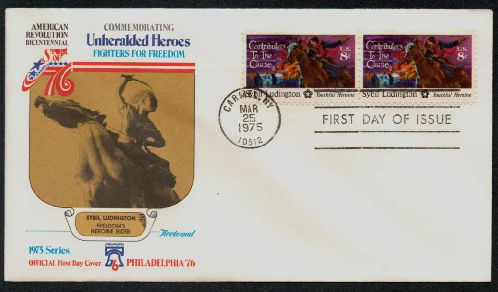 #1559
1975 8c Contributors to the Cause: Sybil Ludington Fleetwood First Day Cover