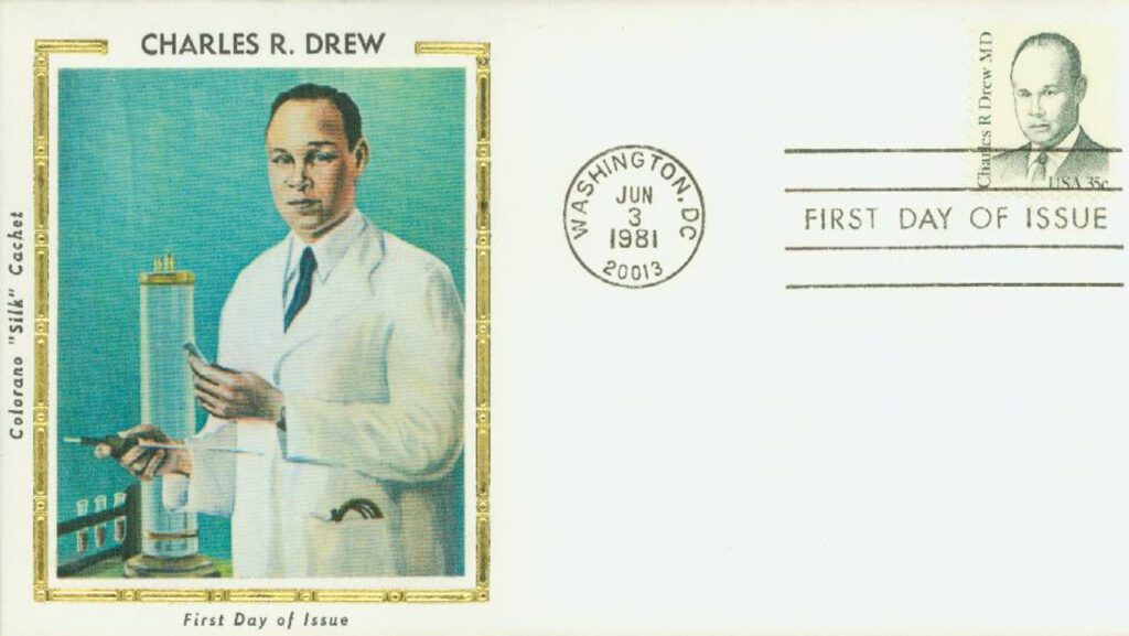 #1865 - 1981 35c Great Americans: Charles R. Drew, M.D. Colorano Silk Cachet First Day Cover