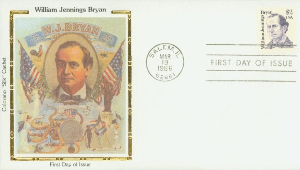# 2195 - 1986 $2 Great Americans: William Jennings Bryan Colorano Silk Cachet First Day Cover
