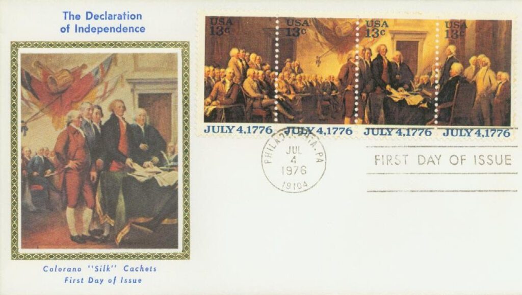 # 1691-94 - 1976 13c Declaration of Independence Colorano Silk Cachet First Day Cover