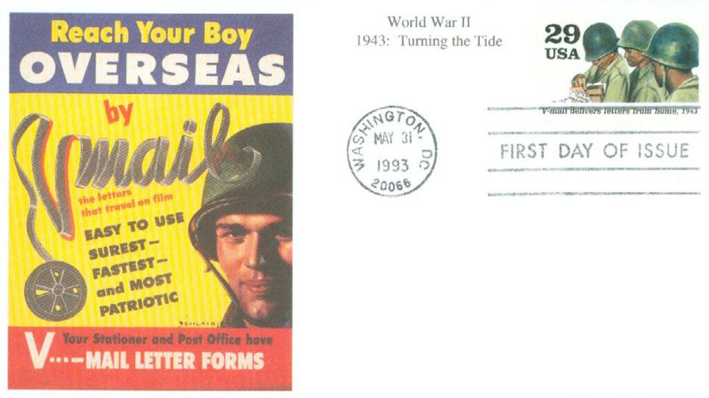 #2765e - 1992 29c World War II: V-mail Delivers Letters from Home Mystic First Day Cover
