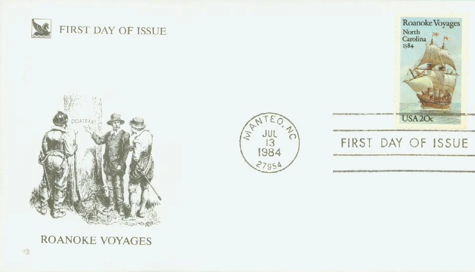 #2093
1984 20c Roanoke Voyages Classic First Day Cover