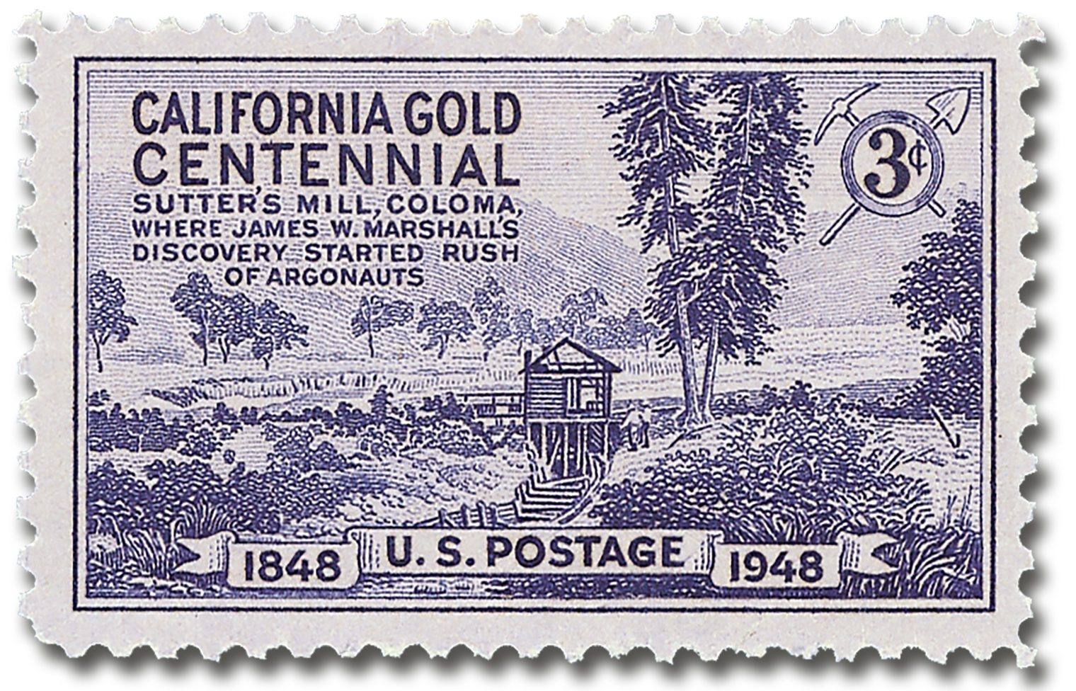#954 - 1948 3c California Gold Rush Centennial