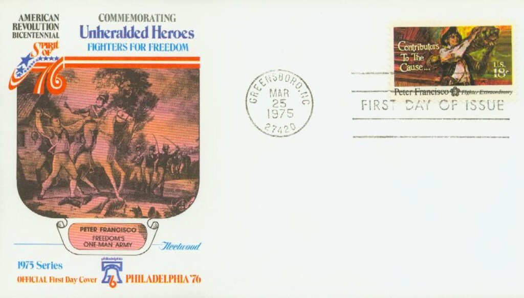 #1562 - 1975 18c Contributors to the Cause: Peter Francisco Fleetwood First Day Cover