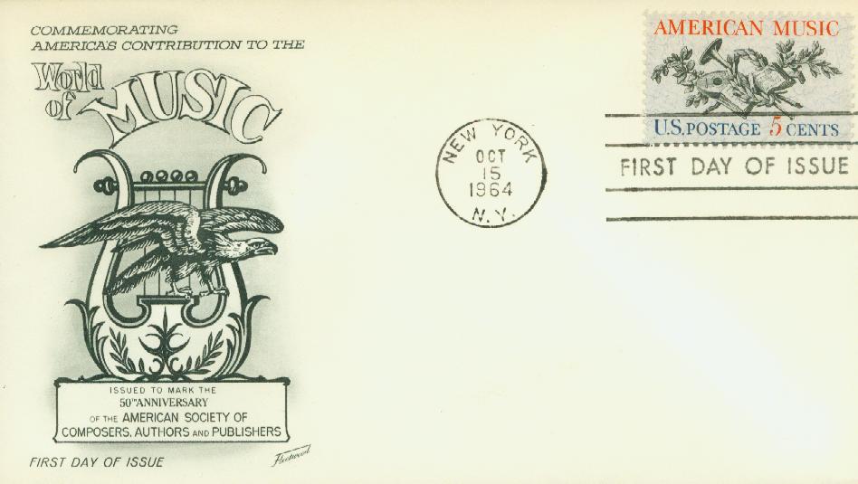 # 1252 - 1964 5c American Music Fleetwood First Day Cover