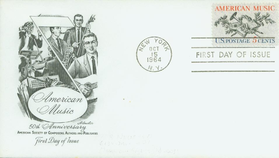 # 1252 - 1964 5c American Music Classic First Day Cover