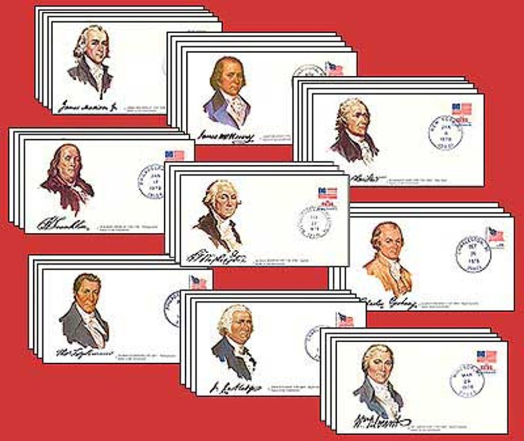 #96200C - 1978 Set of 39 Commemorative Covers; 1 Cover Commemorating each of the 39 signers of the Constitution