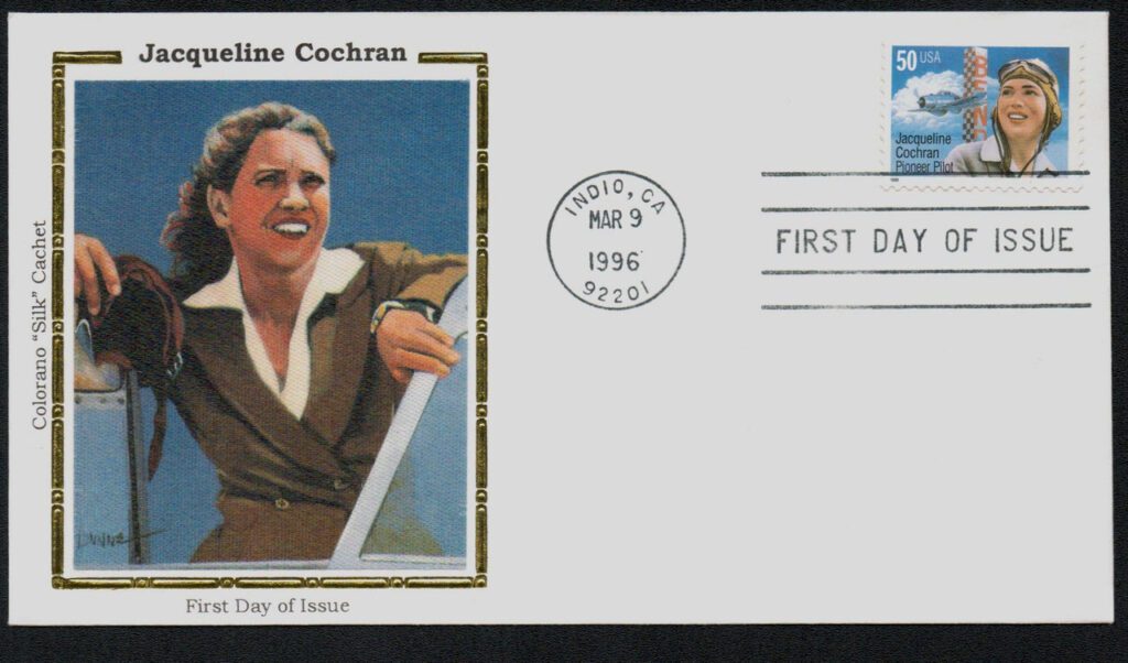 # 3066 - 1996 50c Jacqueline Cochran Colorano Silk Cachet First Day Cover