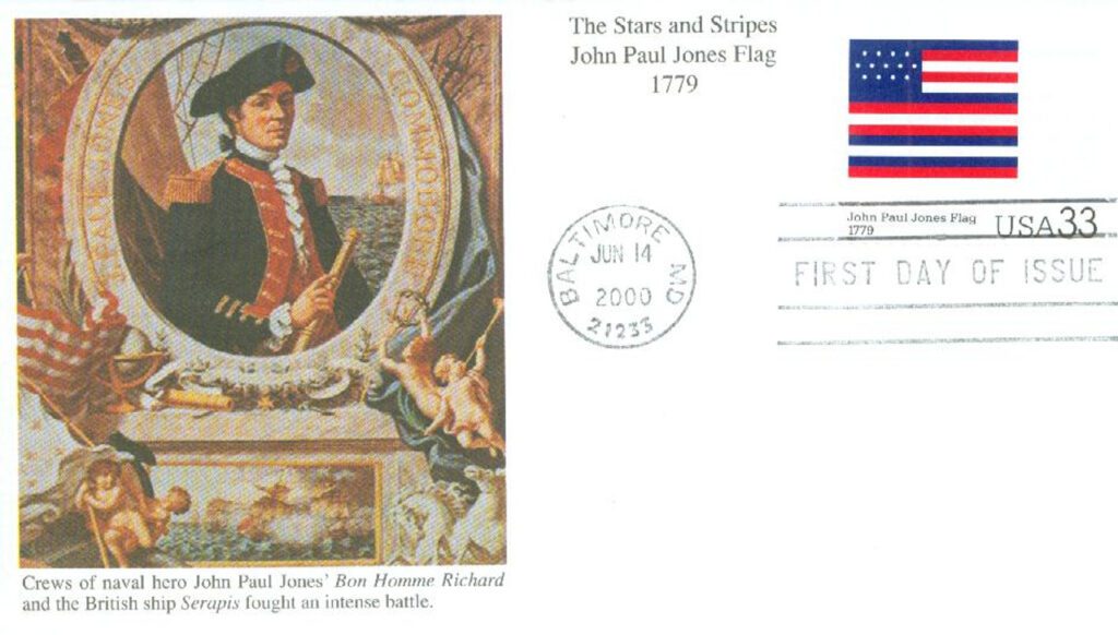 #3403g - 2000 33c The Stars and Stripes: John Paul Jones Flag Mystic First Day Cover