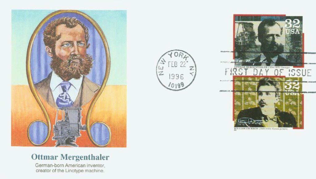 #3062 - 1996 32c Pioneers of Communication: Ottmar Mergenthaler Fleetwood First Day Cover