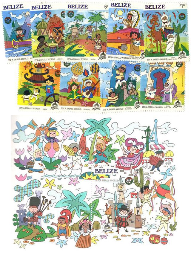 #MDS241 - 1985 Disney Christmas Celebrates 10th Anniversary of Disneyland, Mint, Set of 9 Stamps and 1 Souvenir Sheet, Belize