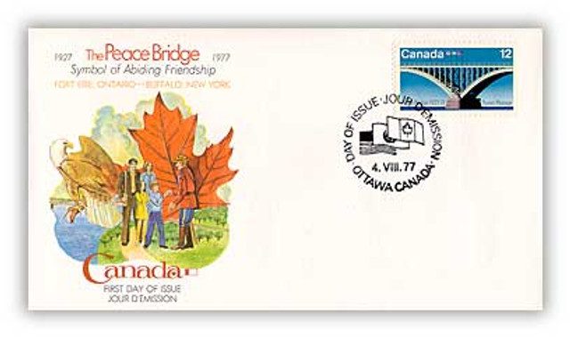 #6A737 - 1977 12c Peace Bridge Canada First Day Cover