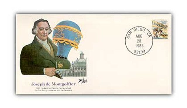 #113780B - 1980 Pioneer of Flight,Joseph Montgolfier Commemorative Cvr