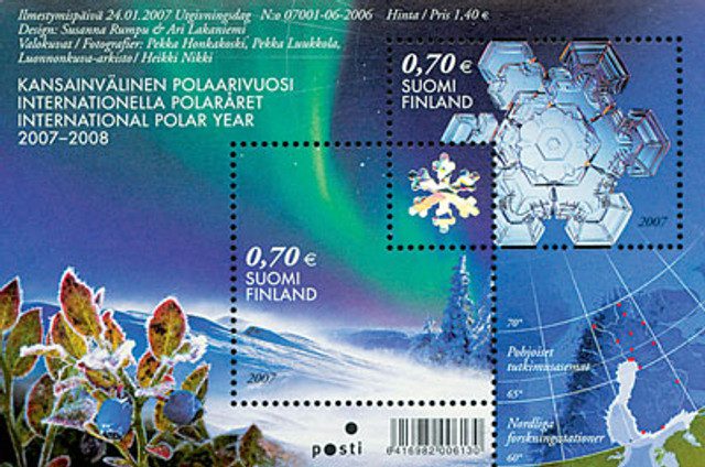 #M9354 - 2007 International Polar Year, Mint Souvenir Sheet, Finland