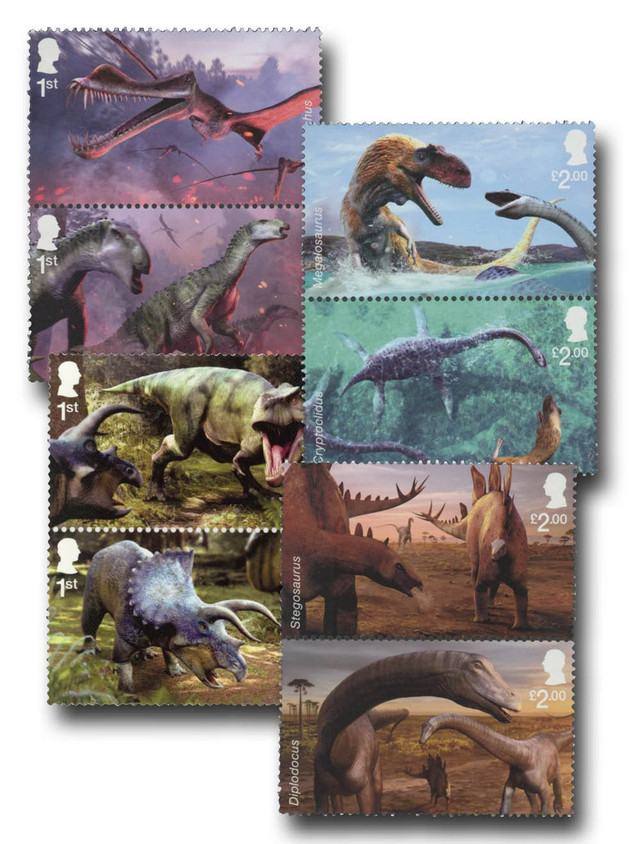 #MFN613
2024 Dinosaurs, 8 Mint Stamps, Great Britain